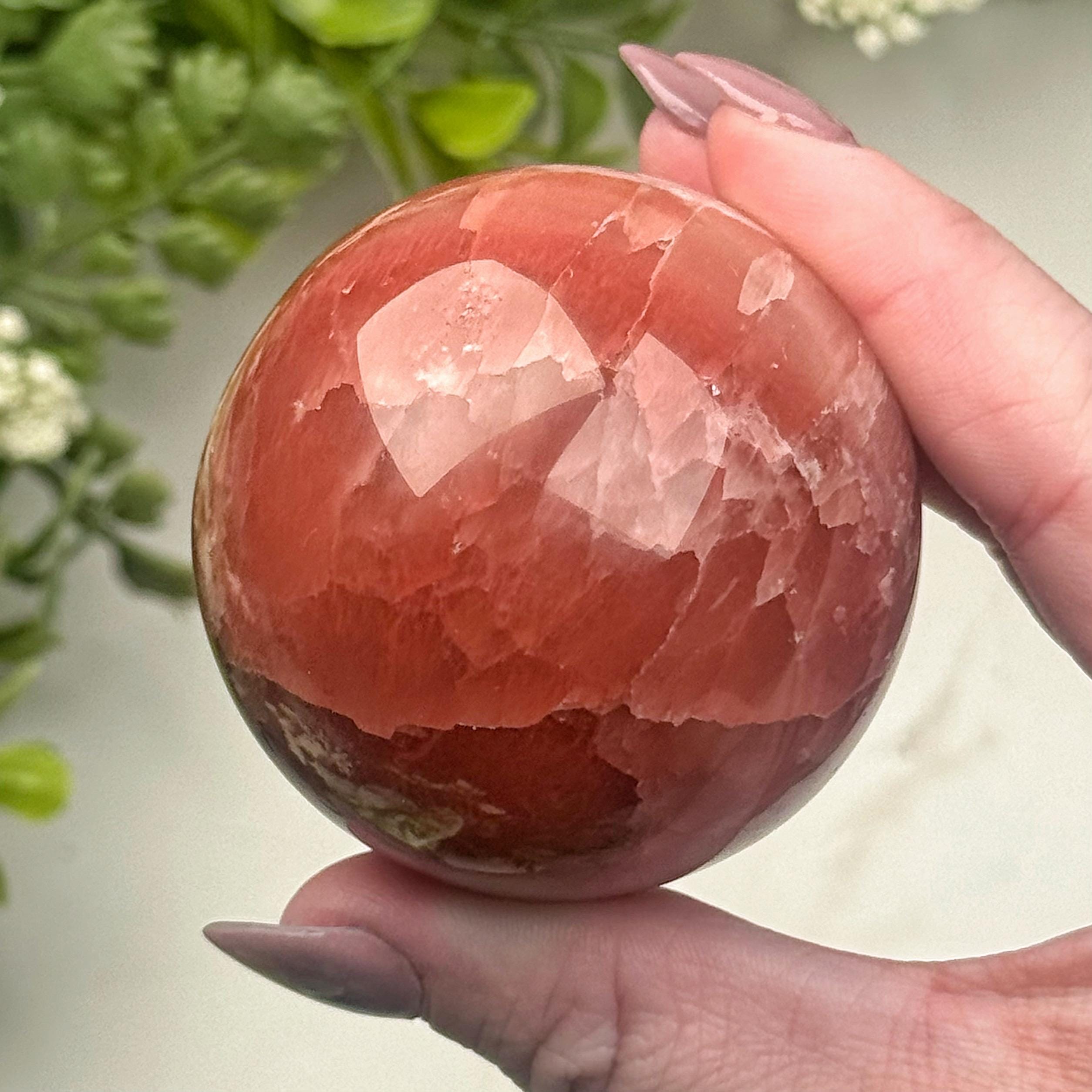 Rose Calcite Sphere | 53mm | - #7 (polished Pink Crystal Ball, Heart Chakra, Healing Stone, Love)