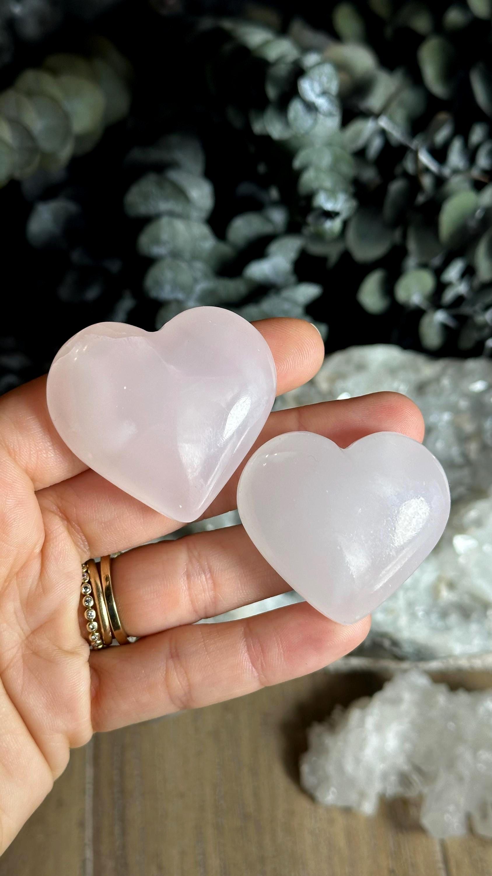Uv Reactive Pink Pakistani Calcite Heart Crystal (2 Inch)