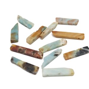Caribbean Calcite Drilled Tumbled Stones - Rectangle Hole Tumbled Stone - Making Jewelry Cytsals - Bulk Stones - Nc1674