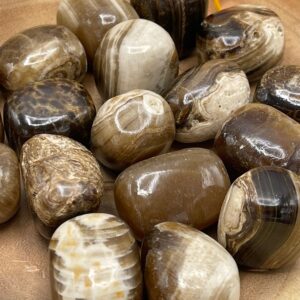 Coffee Calcite Tumbled Stone, Root Beer Chocolate Calcite Tumbled Rocks