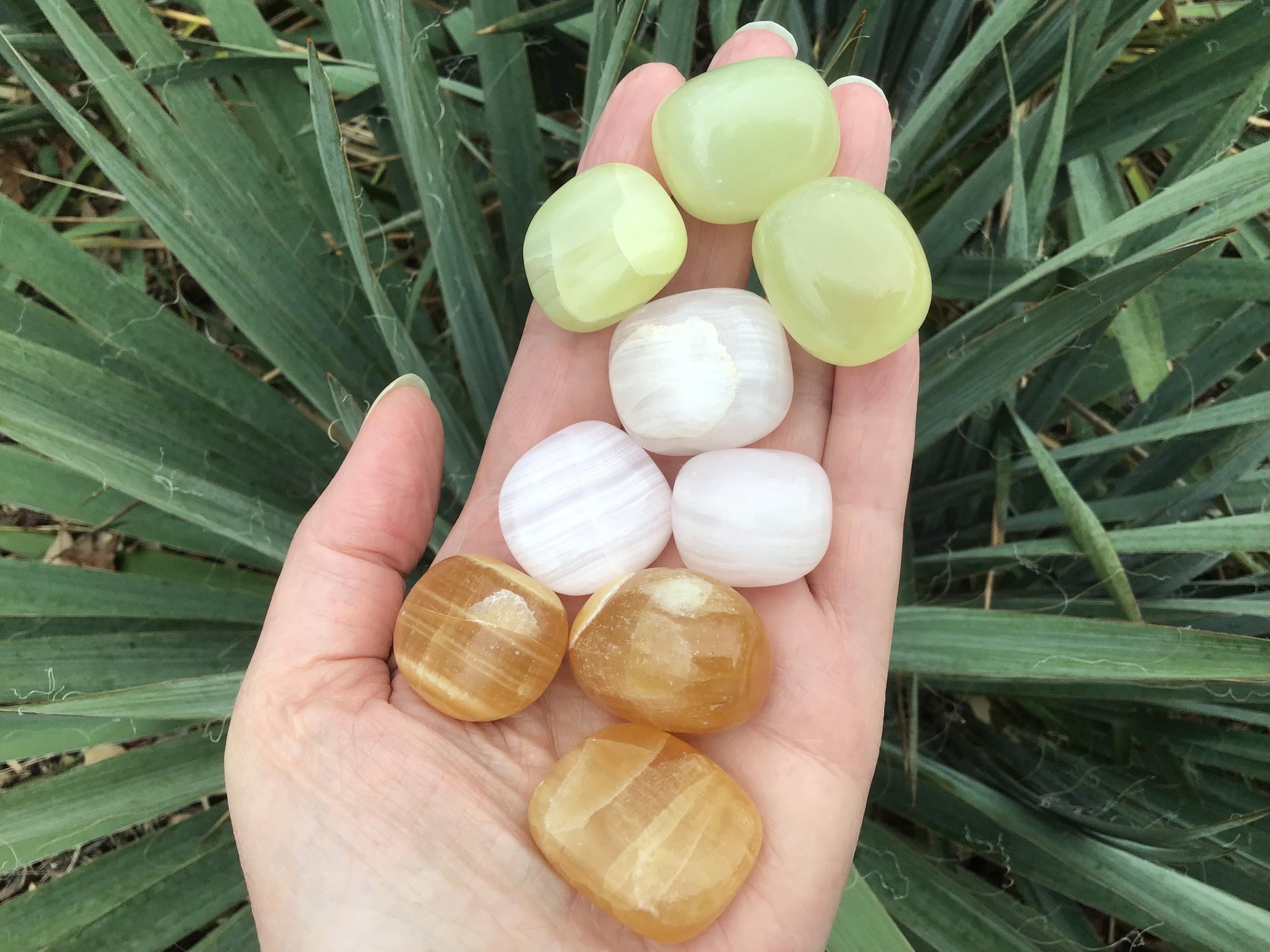 Calcite Tumbled Stone: Pink, Green, Honey Calcite