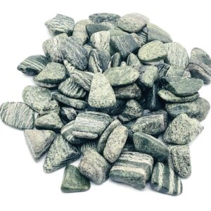 Green Zebra Calcite Chips – Gemstone Chips – Crystal Semi Tumbled Chips - Bulk Crystal - 10-20mm - Cp1237