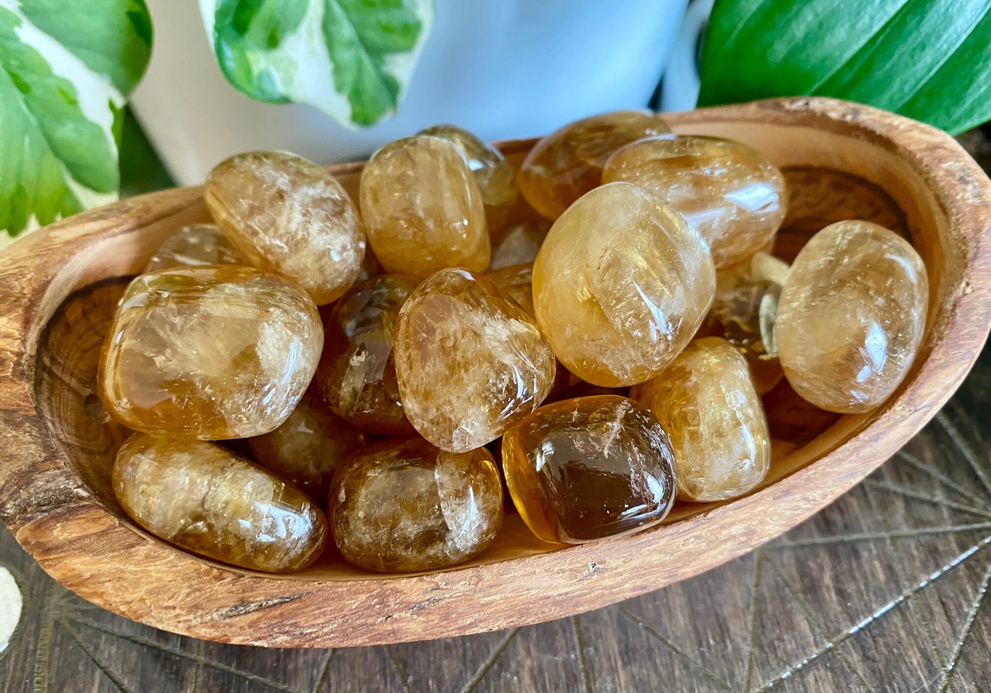 Honey Calcite Tumbled Stone | Natural Gemstone Crystal