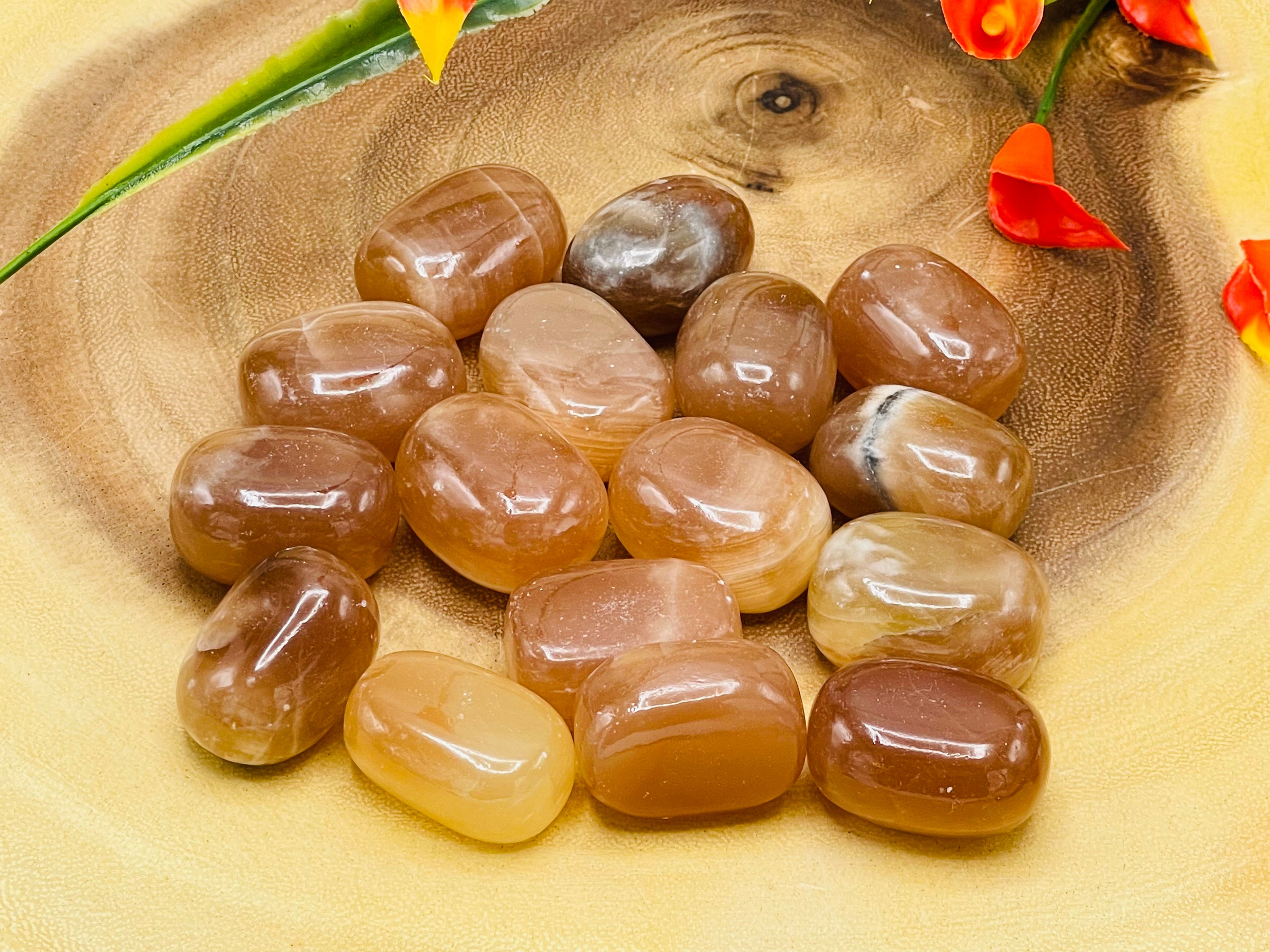 Honey Calcite Tumbled Stones, Honey Calcite Crystal Healing Stones