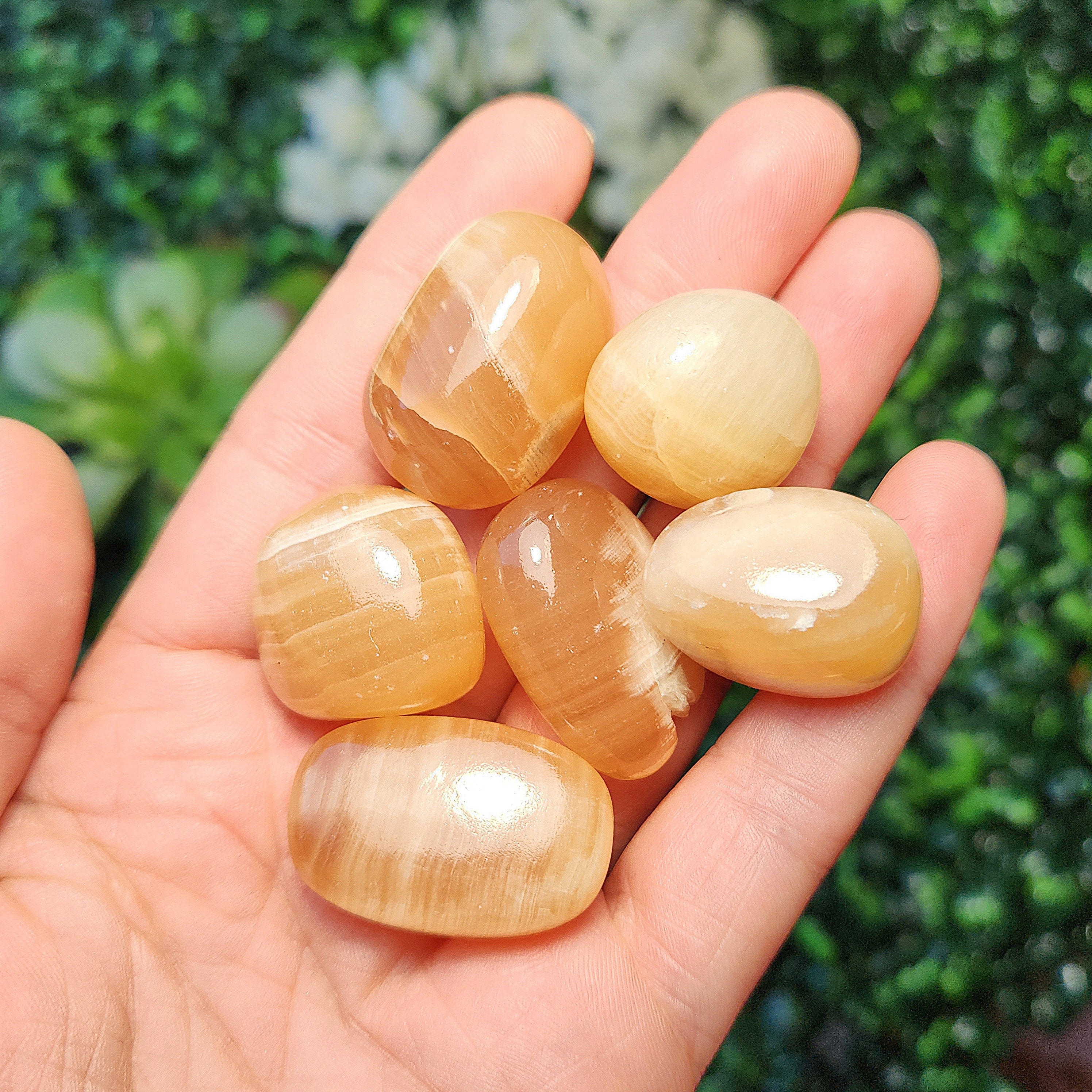 Honey Calcite Tumble - Honey Calcite - Calcite Crystal - Calcite Stone - Polished Calcite - Calcite Specimen - Tumbled Calcite - Calcite