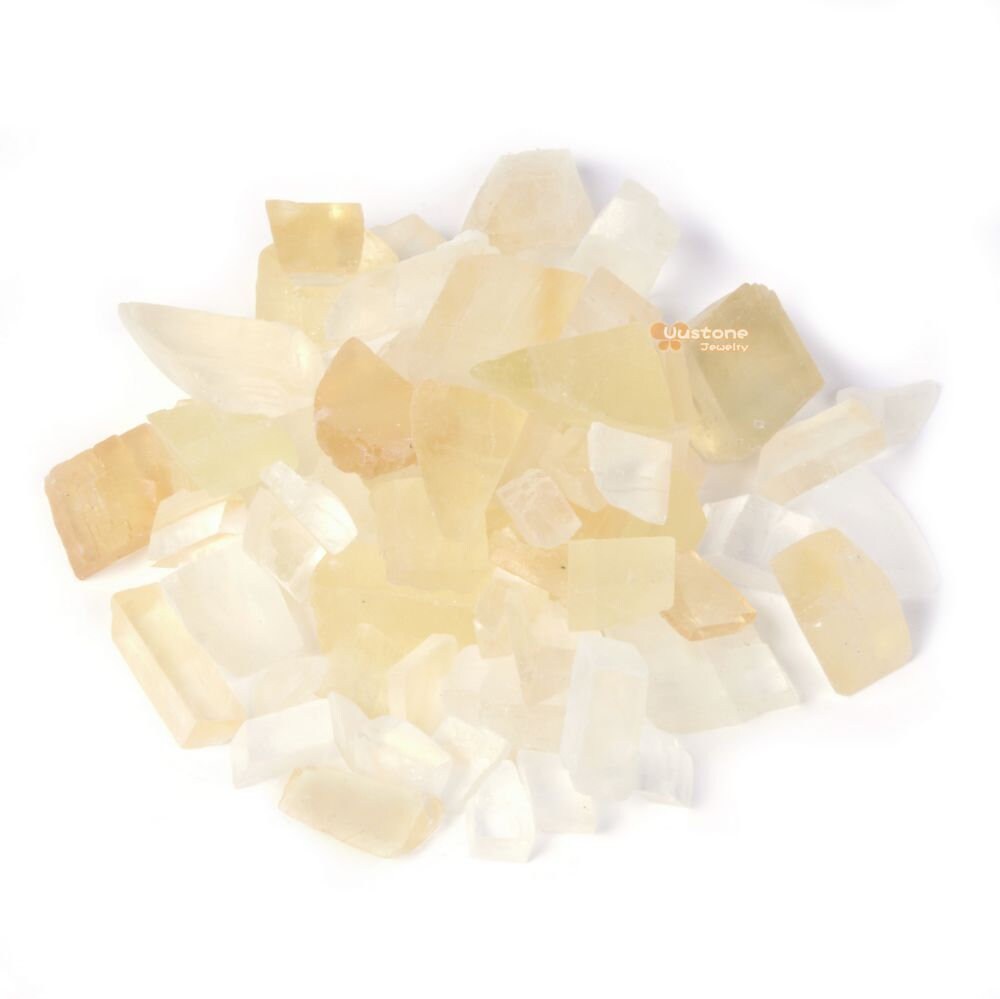 Natural Raw Calcite Chips Crushed Tumbled Stone Crystal Healing Embellishments 100 Grams