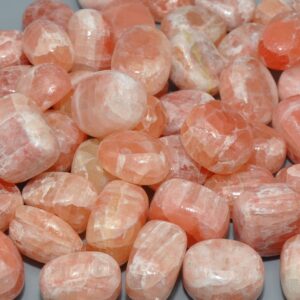 Strawberry Calcite Tumbled Stone, Pink Healing Crystals & Stones