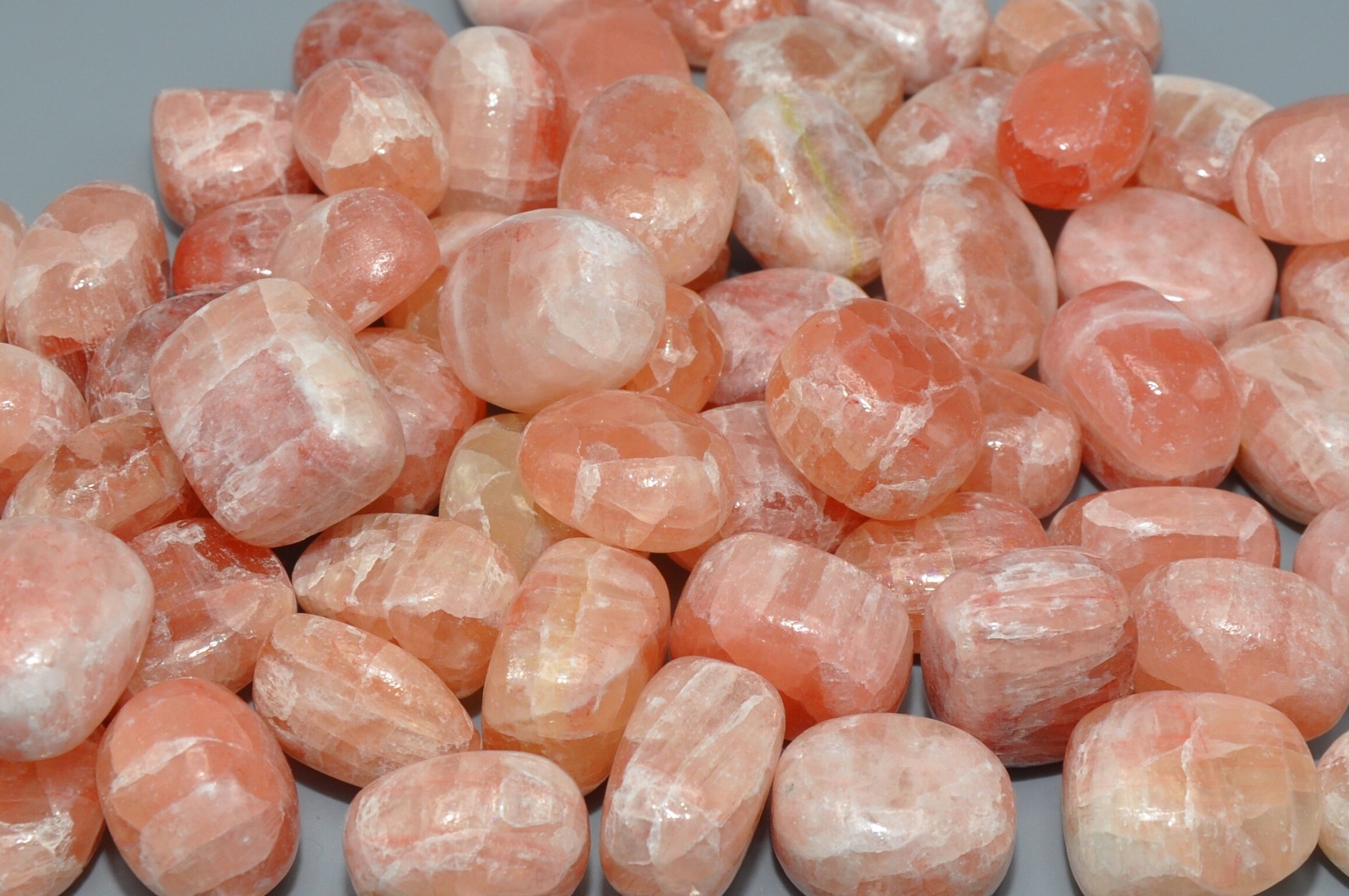 Strawberry Calcite Tumbled Stone, Pink Healing Crystals & Stones