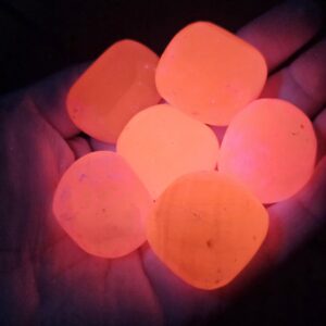 Uv Reactive Pink Mangano Calcite Crystal: Tumbled Calcite Specimen