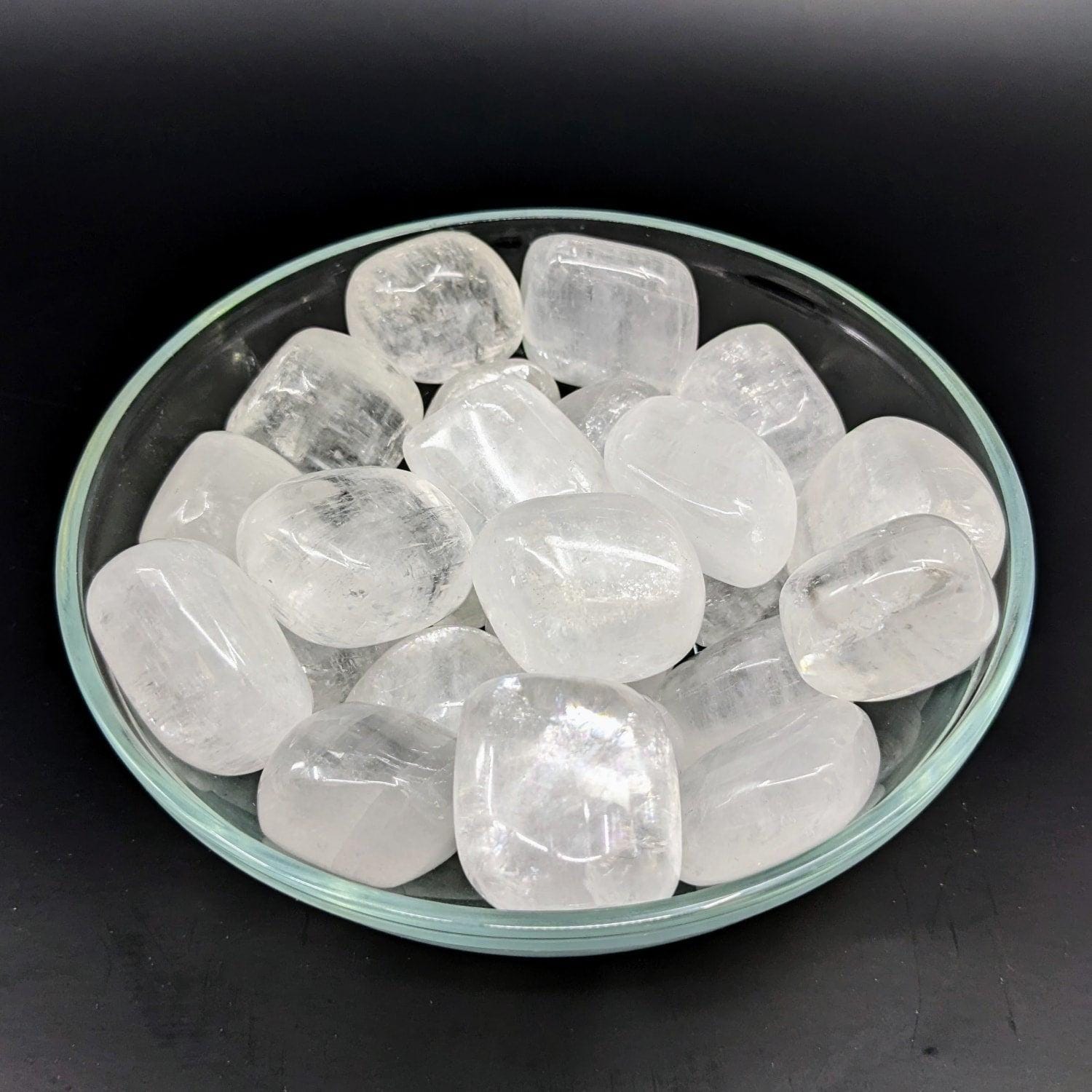 White Optical Calcite Tumble Stone #lv2716