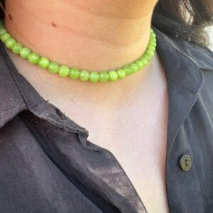 Calcite verte - Collier délicat - Collier en pierre naturelle Calcite verte en perles de 6 mm - collier Calcite verte
