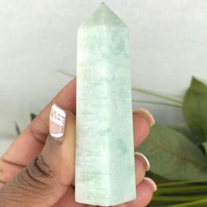 Caribbean calcite tower - 3.25" caribbean calcite generator - natural caribbean calcite point - 82mm light blue caribbean calcite wand -220g