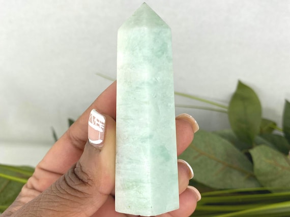 Caribbean Calcite Tower - 3.25" Caribbean Calcite Generator - Natural Caribbean Calcite Point - 82mm Light Blue Caribbean Calcite Wand -220g