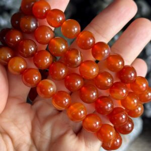 10mm Carnelian Crystal Bracelet: Gemstone Jewelry