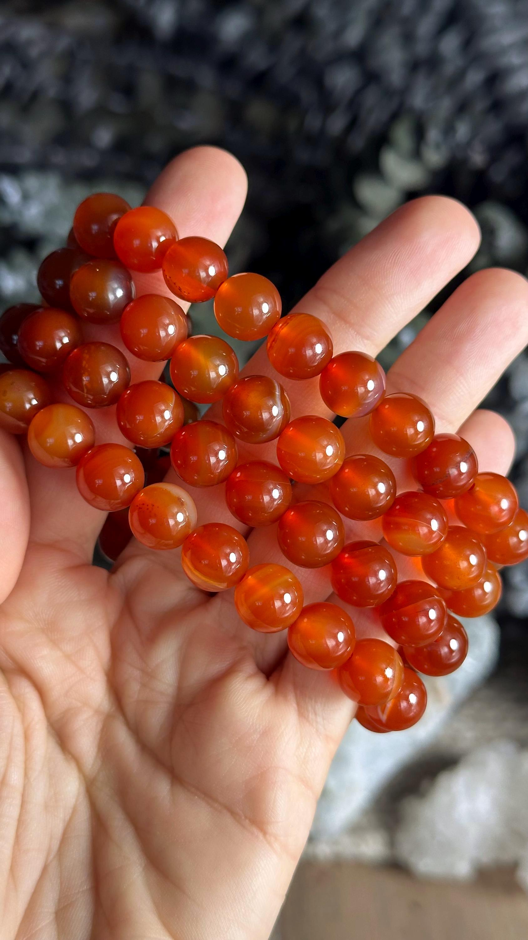 10mm Carnelian Crystal Bracelet: Gemstone Jewelry 10mm Carnelian Crystal Bracelet: Gemstone Jewelry