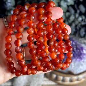 8mm Carnelian Crystal Bracelet: Gemstone Jewelry