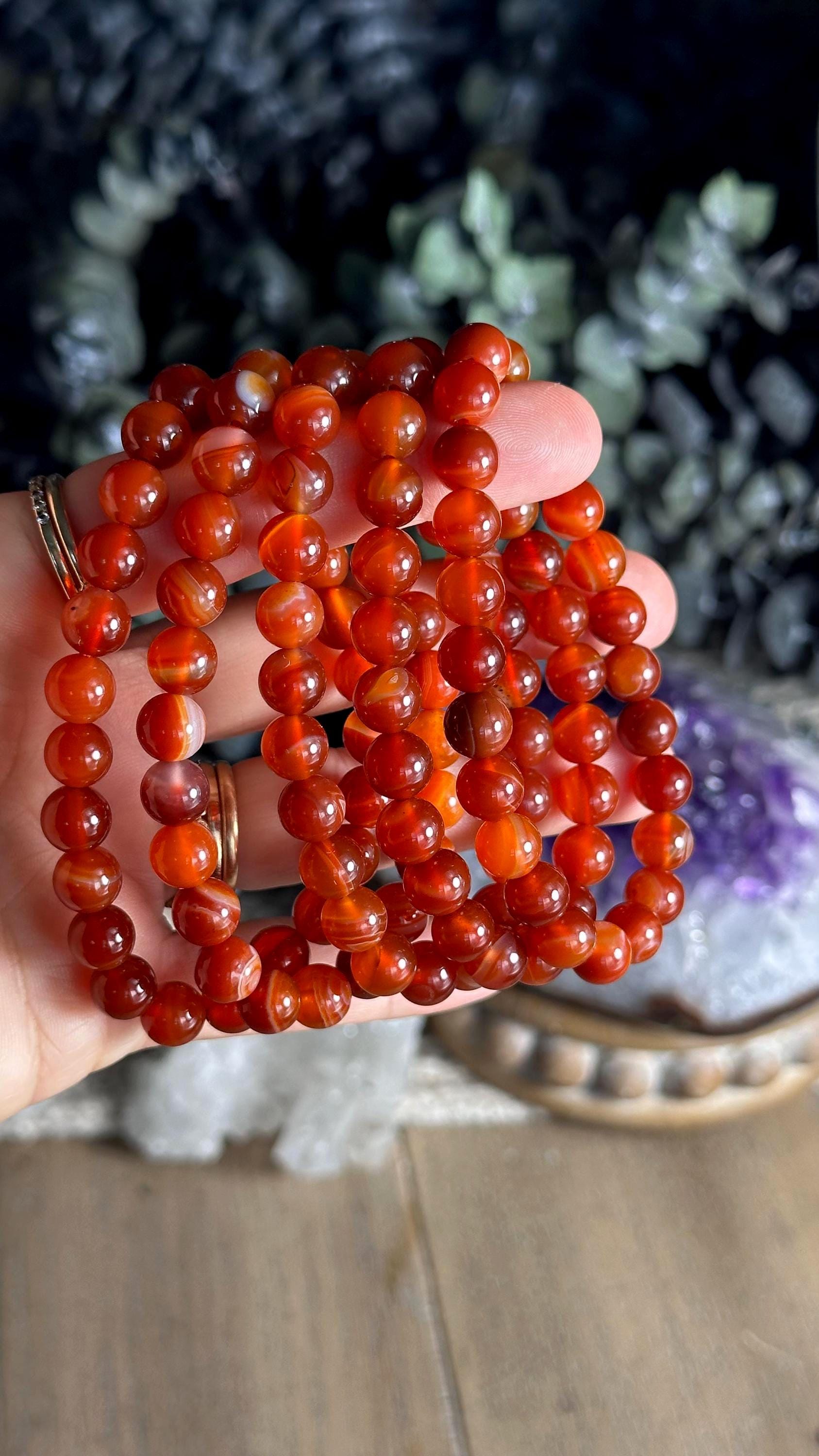 8mm Carnelian Crystal Bracelet: Gemstone Jewelry 8mm Carnelian Crystal Bracelet: Gemstone Jewelry