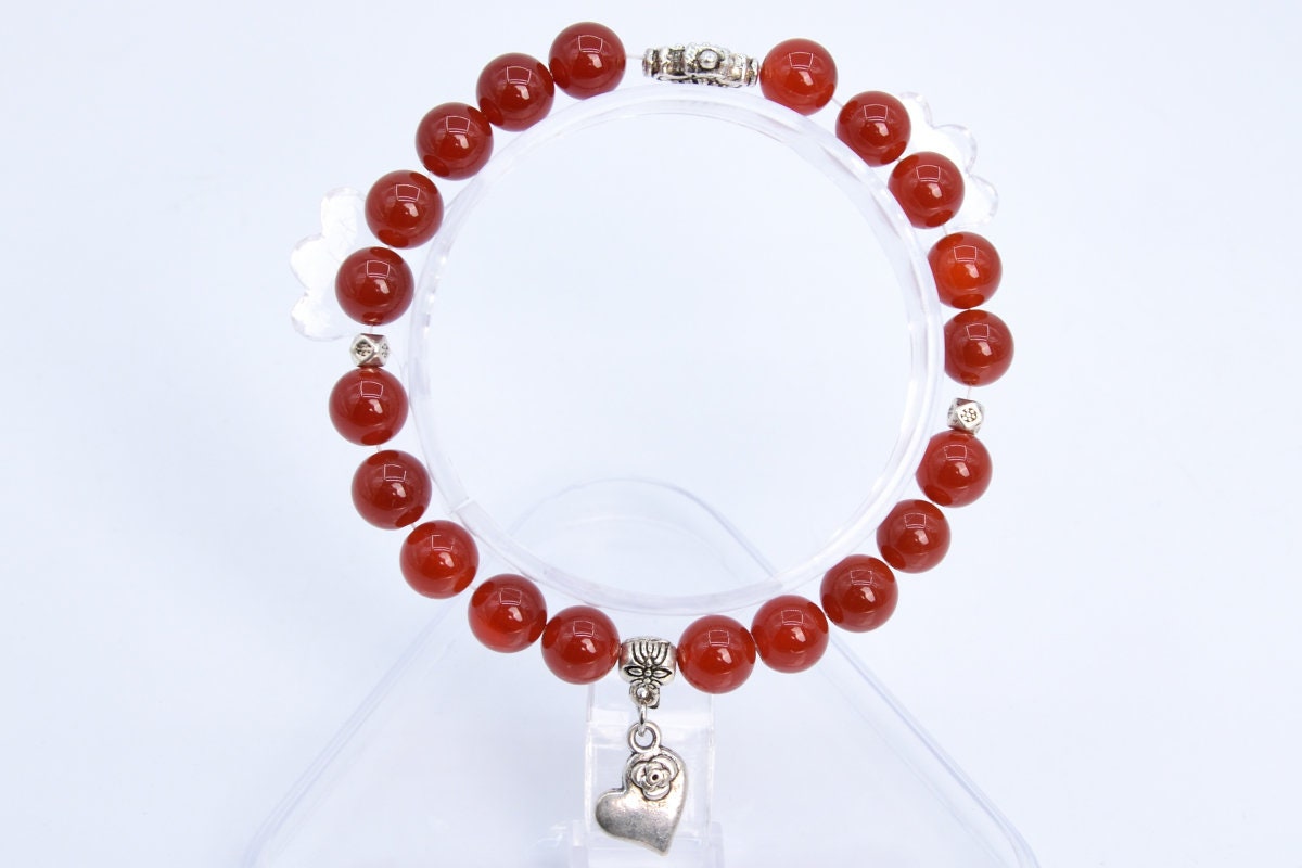 8mm Red Carnelian Beads Bracelet Grade Aaa Genuine Natural Round Gemstone 6" With Charms Bulk Lot 1, 3, 5, 10 And 50 (106808h-076) 8mm Red Carnelian Beads Bracelet Grade Aaa Genuine Natural Round Gemstone 6" With Charms Bulk Lot 1, 3, 5, 10 And 50 (106808h-076)