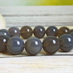 Chunky Carnelian Stone Bracelet: Grey Crystal Healing Jewelry