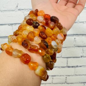 Carnelian Crystal Bracelet, Good Luck Charm Stone Bracelet, Get It As A Valentine's Gift For A Couple At Discounted Price 8mm