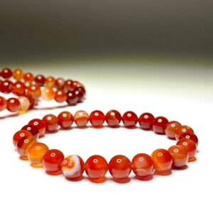Carnelian Crystal Bracelet: Handmade Gemstone Beaded Bracelet Carnelian Crystal Bracelet: Handmade Gemstone Beaded Bracelet