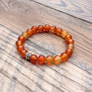 Elegant Orange Carnelian Crystal Bracelet - Stretch Design