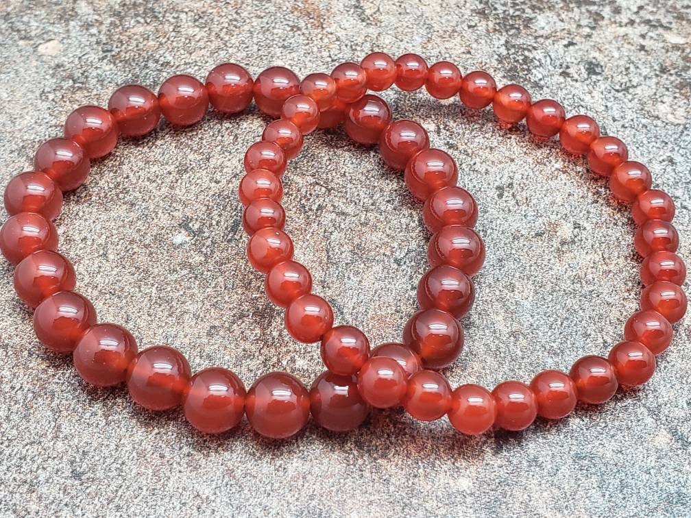 Carnelian Bracelet, Gemstone Bracelet, 7 Inch