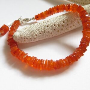 Carnelian Gemstone Bracelet, Sterling Silver, Adjustable Friendship Bracelet