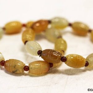 M-l / Natural Carnelian 10x14mm Carved Oval Elastic Bracelet Beautiful Carved Ancient Oval Carnelian Women Bracelet