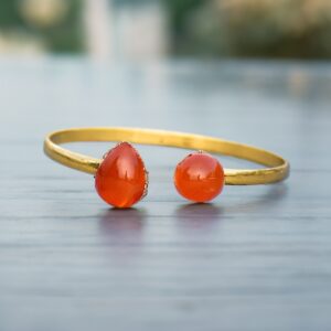 Natural Carnelian Gemstone Cuff Bracelet Copper Bracelet Minimalist Bracelet Anniversary Bracelet Wedding Bracelet Gifts For Her
