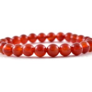 Natural Carnelian Gemstone Bracelet, Stretchy Jewelry