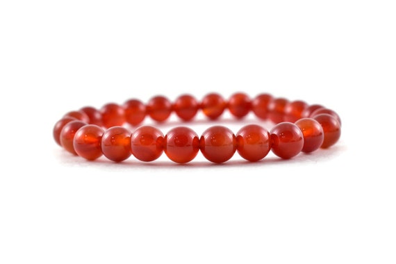 Natural Carnelian Gemstone Bracelet, Stretchy Jewelry Natural Carnelian Gemstone Bracelet, Stretchy Jewelry