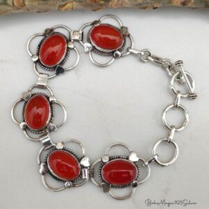 Orange Carnelian Bracelet: Handmade 925 Sterling Silver Gemstone Jewelry
