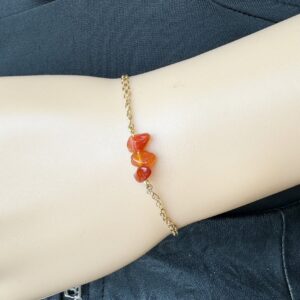 Red Gemstone Bracelet For Women, Carnelian Jewelry, Natural Red Crystal Bracelet, July Birthstone Gift For Mom, Best Birthday Gift For Women