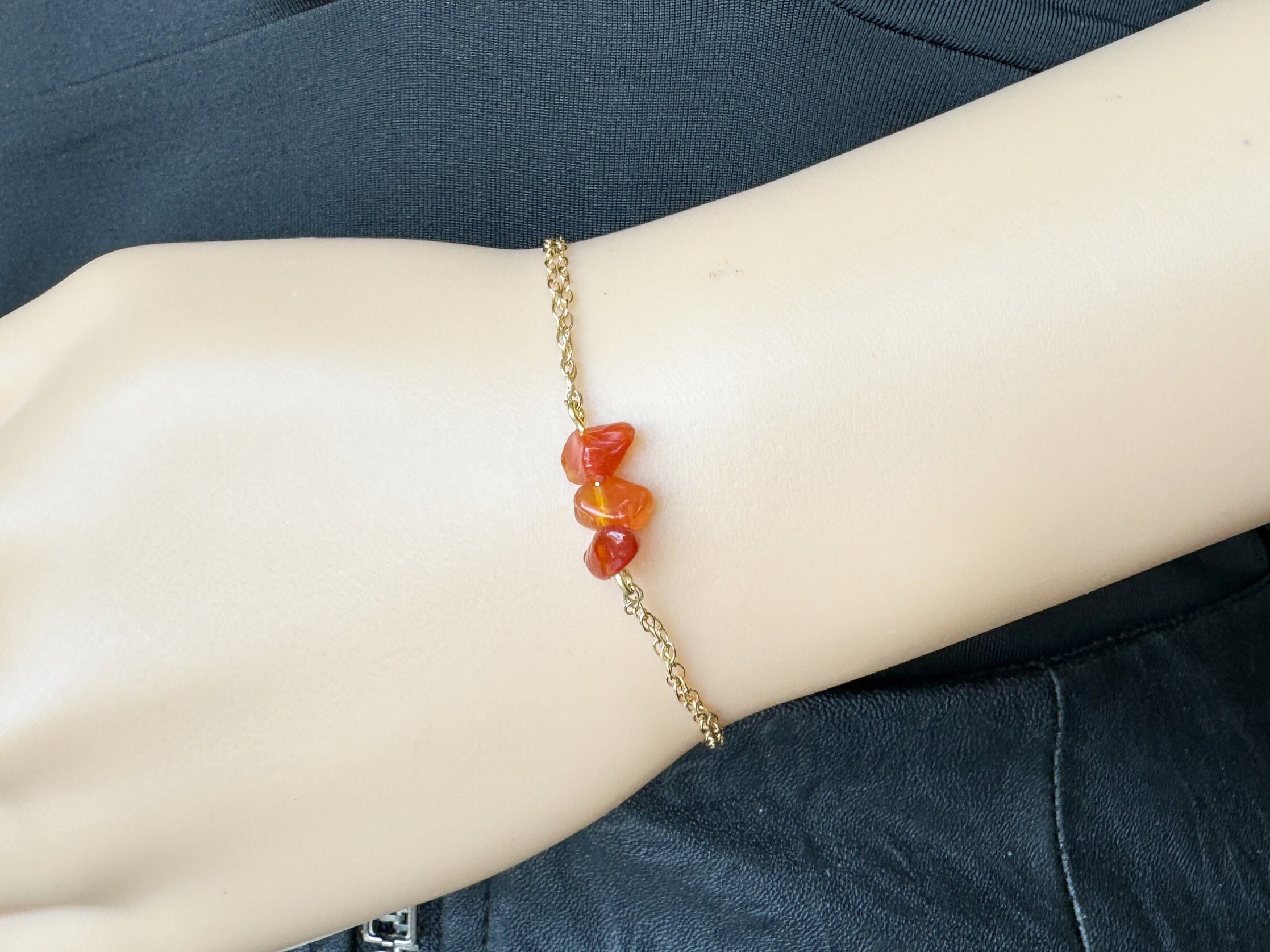 Red Gemstone Bracelet For Women, Carnelian Jewelry, Natural Red Crystal Bracelet, July Birthstone Gift For Mom, Best Birthday Gift For Women