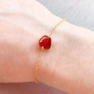 Simple Gemstone Bracelet For Women Gold Or Silver Carnelian Bracelet, Gift For Leos, Red Crystal Bracelet, Carnelian Jewelry, Healing Stones