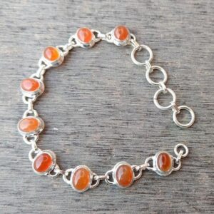 Carnelian Bracelet: Sterling Silver Adjustable Boho Gemstone Jewelry Carnelian Bracelet: Sterling Silver Adjustable Boho Gemstone Jewelry