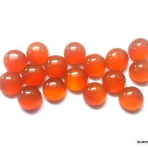 10 Aaa Orange Carnelian Cabochons: 5mm Round Gemstones