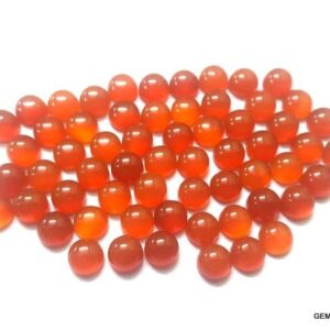 10 Aaa Orange Carnelian Cabochons: Round Flat Gemstones (6-10mm)