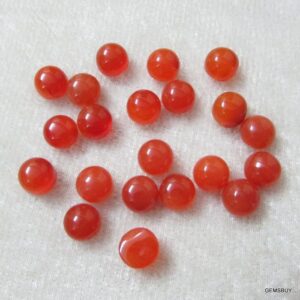 10 Orange Carnelian Cabochons: Aaa Round Gemstones, 8mm
