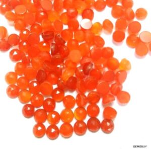 10 Orange Carnelian Rosecut Cabochons: Round Loose Gemstones (2mm Or 3mm)