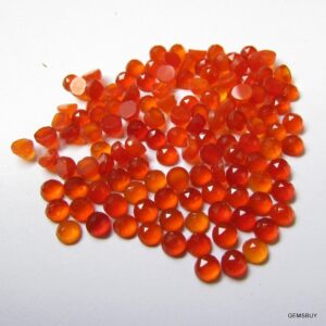 4mm Carnelian Rosecut Cabochons: Aaa Orange Gemstones (10 Pieces)