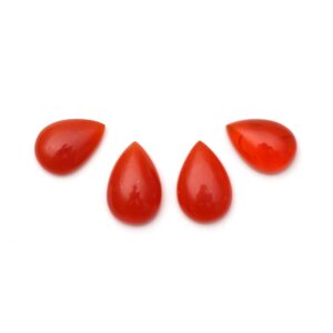 AAA Quality Natural Carnelian Smooth Pear Cabochon Gemstone | 14x20 mm to 15x22 mm | Gemstone Cabochon | Set of 4 Pieces