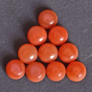 AAA+ Quality Orange Carnelian Round Shape Cabochon  Flat Back Calibrated  Wholesale Gemstone For Jewelry Making, All Sizes Available