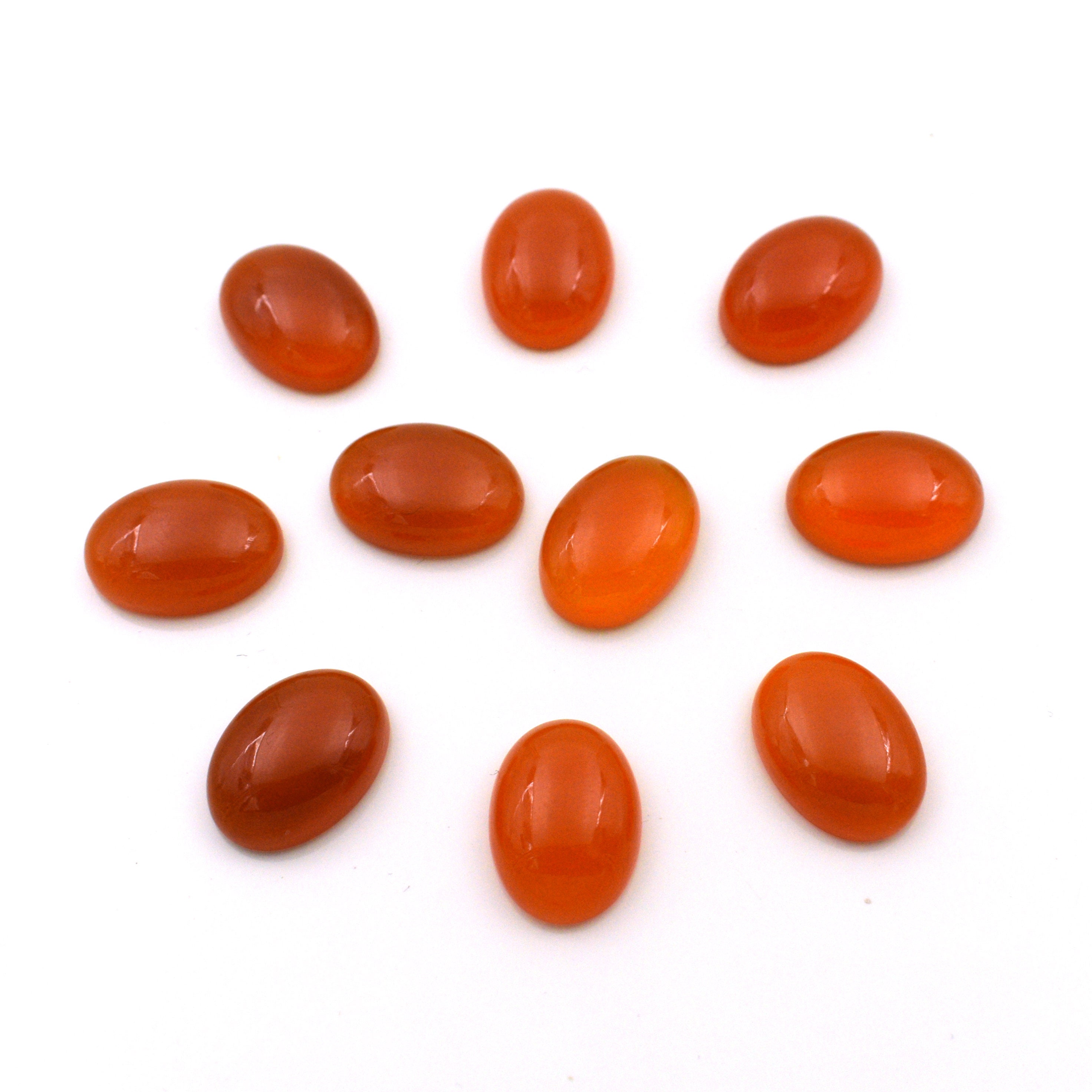 Aaa+ Quality Natural Carnelian Oval Shape Cabochon Flat Back Calibrated Wholesale Gemstone For Jewelry Making, All Sizes Available