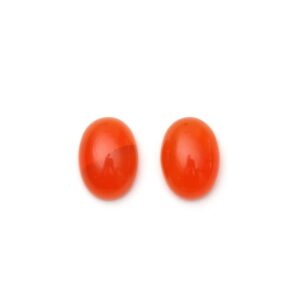 AAA Quality Natural Carnelian Smooth Oval Cabochon Gemstone | 13x18 mm | Gemstone Cabochon | Pair ( 2 Pieces )