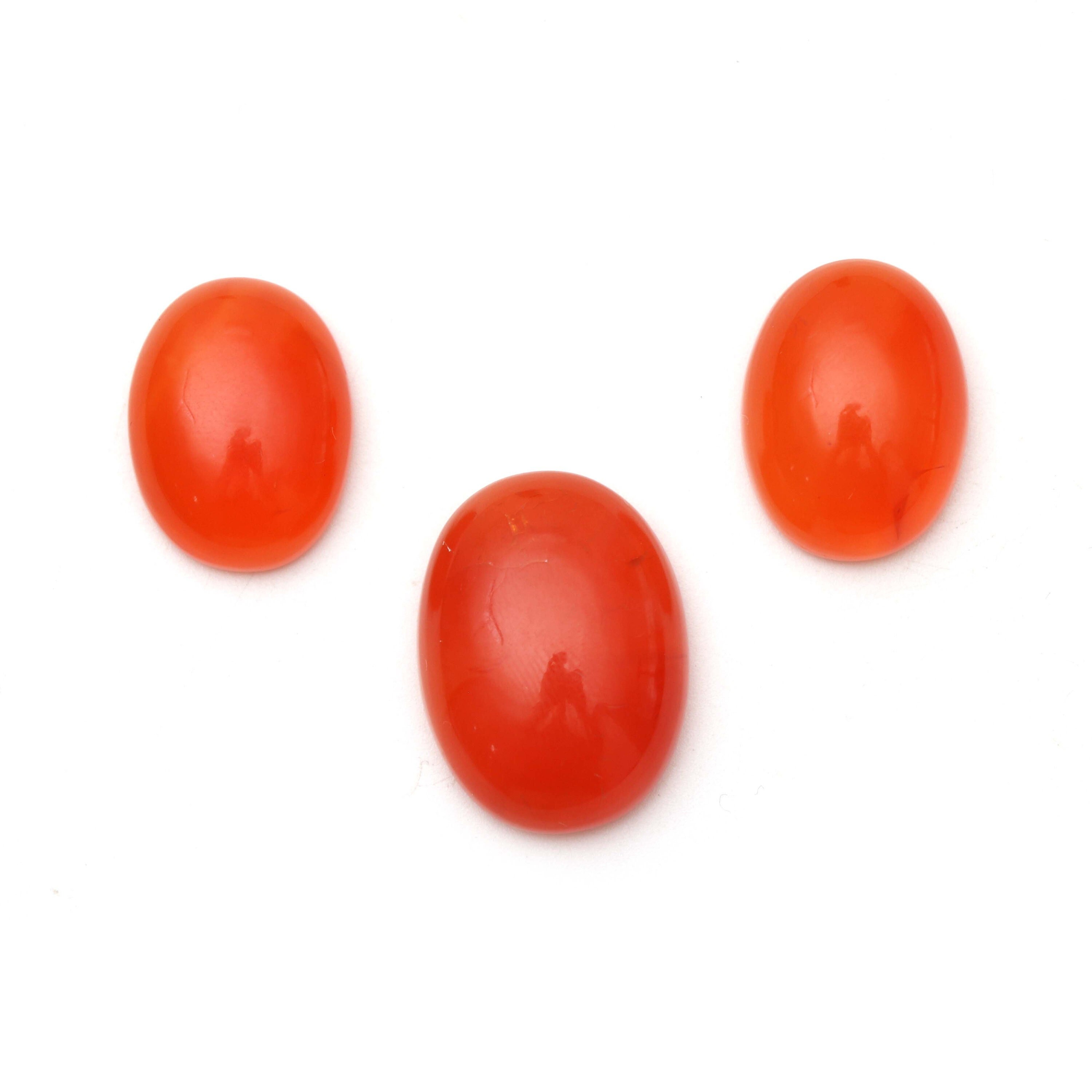 Aaa Quality Natural Carnelian Smooth Oval Cabochon Gemstone | 15x20 Mm To 18x24 Mm | Gemstone Cabochon | Set Of 3 Pieces