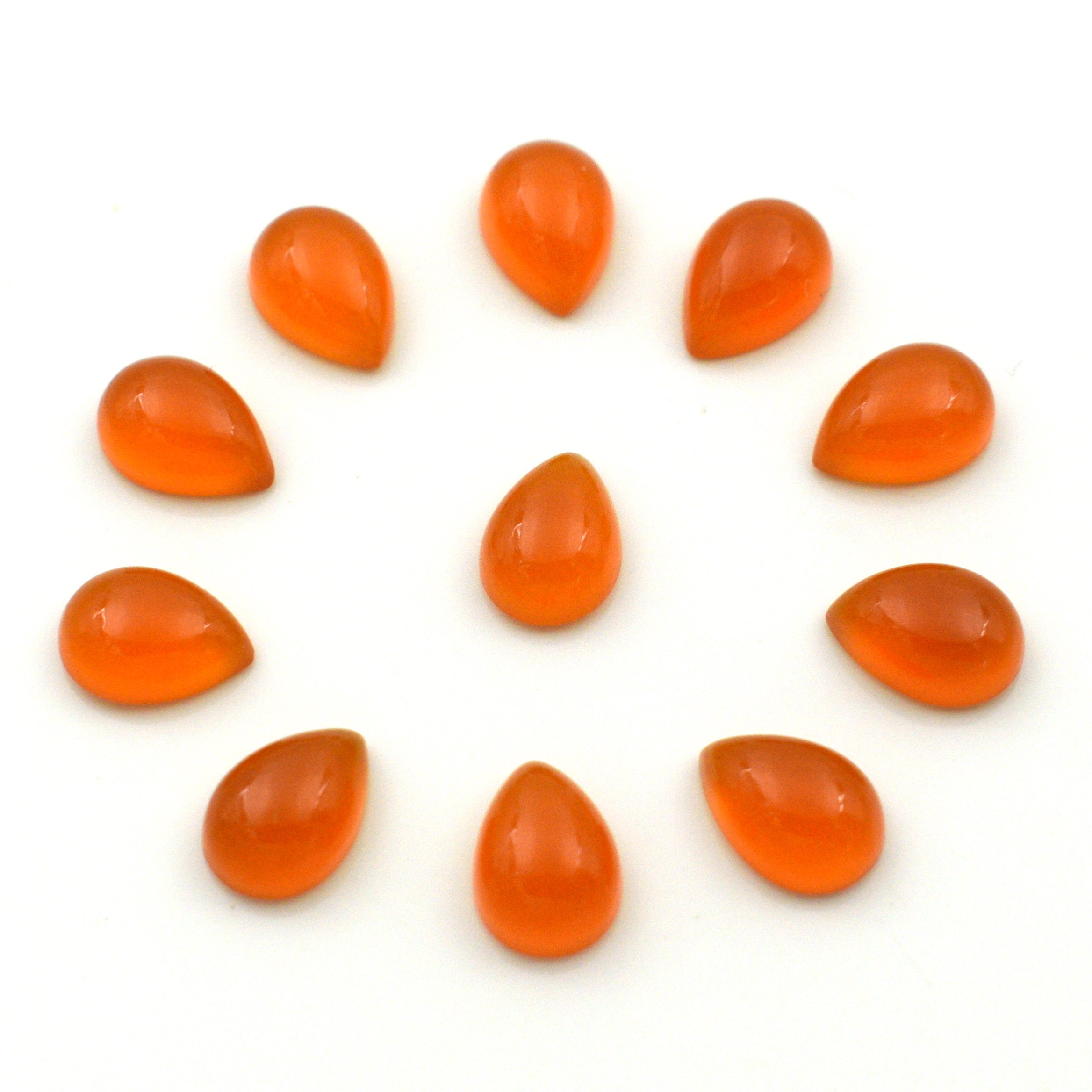 Natural Carnelian Pear Shape Loose Cabochon Gemstone For Jewelry Making