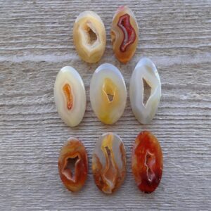 High Quality Druzy Carnelian Cabochon, Natural Oval Shape Red Orange Carnelian Gemstone Cabochon For Necklace, Unique Indonesian Gemstone