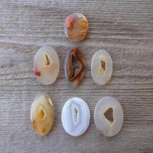 Indonesian Carnelian Chalcedony, Druzy Cabochon, Natural Chalcedony, Smooth Cabochon Gemstone